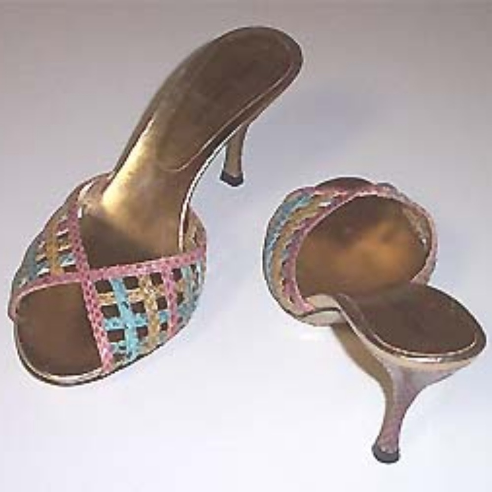 DOLCE & GABBANA multi snake weave lthr slide 37.5 - Picture 4 of 6